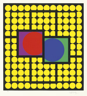 Lot 7409, Auction  101, Vasarely, Victor von, Abstrakte geometrische Komposition