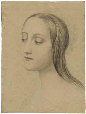 Lot 6421, Auction  102, Ellenrieder, Marie, Bildnis einer jungen Frau mit langen Haaren im Dreiviertelprofil nach links