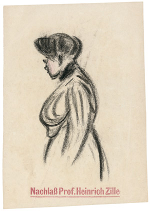 Lot 8486, Auction  102, Zille, Heinrich, Stehende Dame im Profil