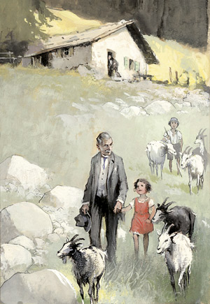 Lot 2263, Auction  104, Mühlmeister, Karl, 4 Originalentwürfe zu Johanna Spyri "Heidi kann brauchen, was es gelernt hat"