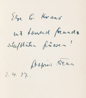 Lot 3667, Auction  105, Benn, Gottfried, Gesammelte Gedichte