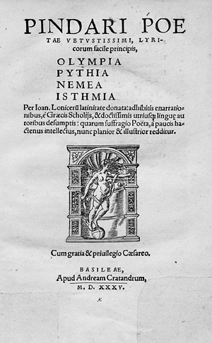 Lot 1077, Auction  108, Pindar, Lyricorum facile principis (Opera)