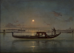Lot 6185, Auction  108, Grubacs, Giovanni, Gondelfahrt in der Lagune bei Mondlicht