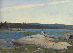 Lot 6199, Auction  108, Kronberg, Julius Johan Ferdinand, Kleiner Junge der Bourgeoisie mit seinem Hund auf einem Felsen sitzend