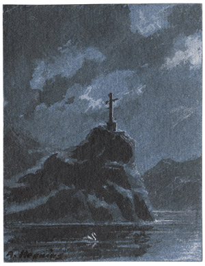 Lot 6670, Auction  108, Henning, Adolf, Gebirgssee im Mondschein