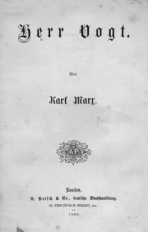 Lot 1399, Auction  112, Marx, Karl, Herr Vogt