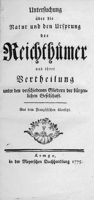Lot 1650, Auction  112, Turgot, Anne-Robert-Jacques, Untersuchung über die Natur und den Ursprung der Reichthümer 