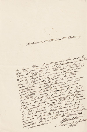 Los 2506 - Humboldt, Alexander von - Brief 1846 über Lepsius - 0 - thumb