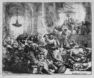 Los 5188 - Rembrandt Harmensz. van Rijn - Christus die Händler aus dem Tempel treibend - 0 - thumb