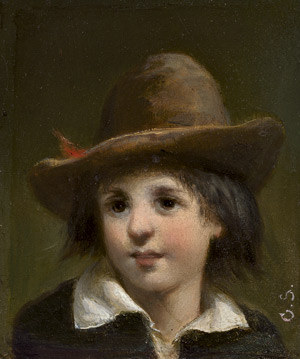 Los 6156 - Münchner Schule - 19. Jh. Bergbauernjunge mit Filzhut - 0 - thumb