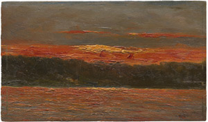 Los 6174 - Schleich, Robert - "Abendrot" - Wolkenstudie mit tiefrotem Abendhimmel über einer Flusslandschaft - 0 - thumb