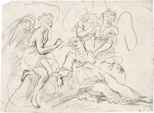 Lot 6461, Auction  112, Venezianisch, 18. Jh. Tod einer Heiligen mit Engeln