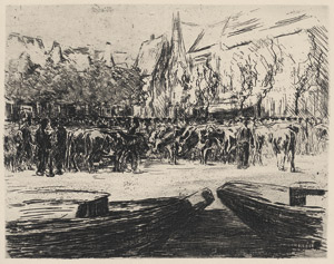 Los 7224 - Liebermann, Max - Rindermarkt in Leiden - 0 - thumb