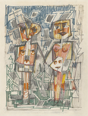 Lot 7276, Auction  114, Höch, Hannah, Paar mit Masken