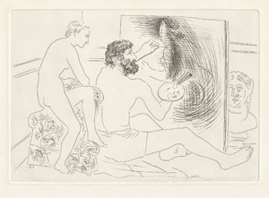 Lot 8260, Auction  114, Picasso, Pablo, Peintre au travail observé par un modèle nu