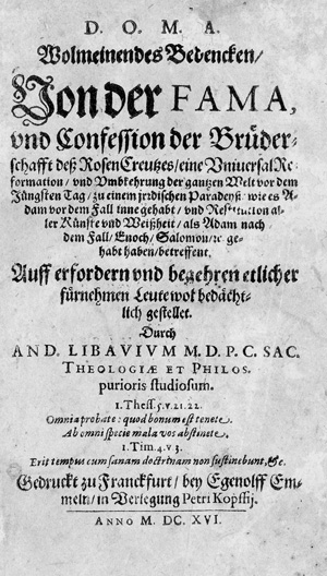 Lot 374, Auction  117, Libavius, Andreas, Wolmeinendes Bedencken von der Fama