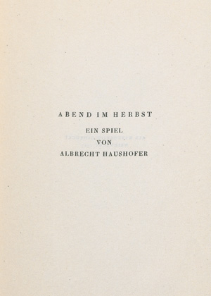 Lot 3153, Auction  119, Haushofer, Albrecht, Abend im Herbst