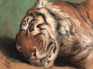 Lot 6672, Auction  119, Frey, Wilhelm Friedrich, Schlafender Tiger