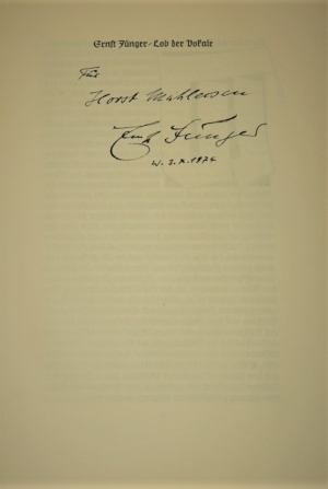 Lot 2952, Auction  120, Jünger, Ernst, Lob der Vokale (Widmungsexemplar)