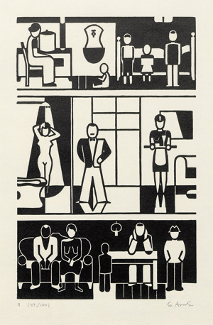 Lot 3209, Auction  120, Arntz, Gerd, Zwölf Häuser der Zeit.