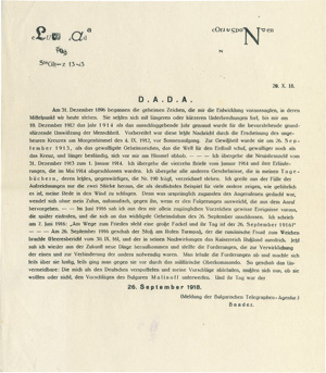 Lot 3296, Auction  120, Baader, Johannes und Dada, D.A.D.A. (Flugblatt)