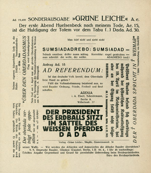 Lot 3297, Auction  120, Baader, Johannes und Dada, Dadaisten gegen Weimar (Flugblatt)