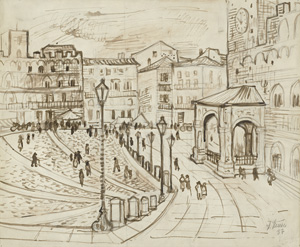 Lot 3479, Auction  120, Heuser, Heinrich, Piazza del Campo in Siena