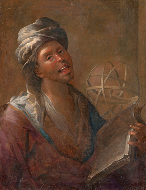 Lot 2836, Auction  121, Arabischer Hofastronom, mit Armillarsphäre und Buch Öl auf Leinwand, doubliert. Ca. 69 x 91 cm. Süditalien (Neapel?) um 1700. 