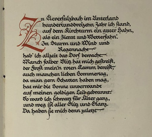 Lot 3504, Auction  122, Mörike, Eduard und Tschichold, Jan - Illustr., Der alte Turmhahn