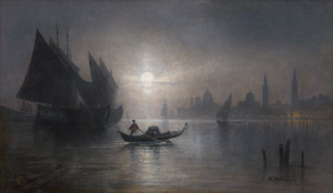 Lot 6105, Auction  122, Heilmayer, Karl, Vollmond über der Lagune von Venedig
