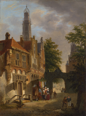 Lot 6112, Auction  122, Vertin, Petrus Gerardus - zugeschrieben, Straßenszene mit kleinem Marktstand