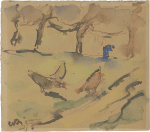 Lot 7102, Auction  123, De Pisis, Filippo, Galline