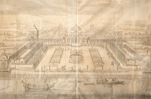 Los 238 - Merian, Matthäus - Vue genereal de la maison du plaisance. Kupferstich. Um 1717. – Ansicht des Schlosses Monbijou - 0 - thumb