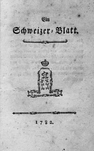Los 1814 - Pestalozzi, Johann Heinrich - Ein Schweizer-Blatt. O. O. und Dr., 1782 - 0 - thumb