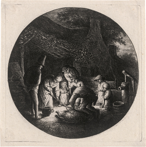 Los 5639 - Ostade, Adriaen van - Das Schweineschlachten - 0 - thumb