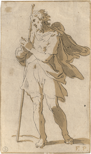 Los 5643 - Parmigianino, Francesco - nach. Stehender Heiliger mit Pilgerstab - 0 - thumb