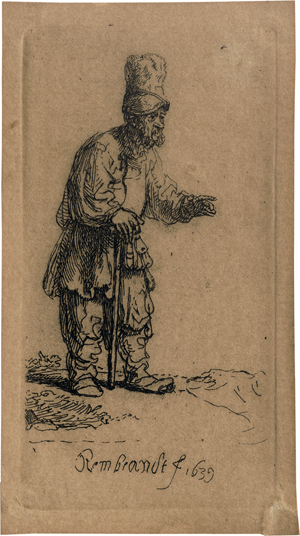 Los 5670 - Rembrandt Harmensz. van Rijn - Bauer mit hoher Mütze, auf einen Stock gelehnt - 0 - thumb