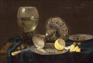 Los 6021 - Heda, Willem Claesz. - Werkstatt - Stillleben mit einem Römerglas, einer liegenden Silbertazza, Zinnschalen, Zitrone, Oliven , Haselnüssen und einem Messer - 0 - thumb