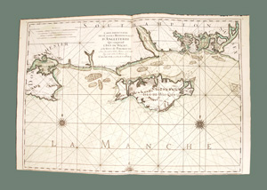 Lot 110, Auction  126, Jaillot, Hubert und Mortier, Pierre, Carte particulière des costes méridionales d'Angleterre qui comprend l'isle de Wicht
