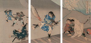 Lot 608, Auction  126, Chikanobu, Toyohara, Nachtangriff der Soga-Brüder