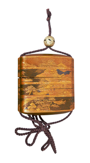 Los 640 - Inrô mit Seelandschaft - 5-teiliges Aufbewahrungs-Behältnis, signiert "Kajikawa Bunryusai" - 1 - thumb