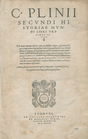 Lot 1177, Auction  126, Plinius Secundus, Gaius d. Ä., Historiae mundi libri triginta septem