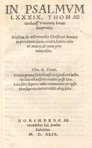 Los 1197 - Venatorius, Thomas - In psalmum LXXXIX - 0 - thumb