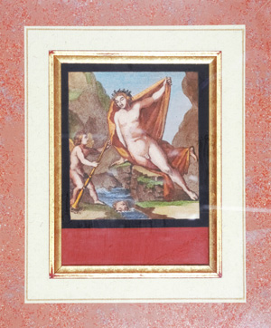 Lot 1256, Auction  126, Narziss und Bacchus, 2 kolorierte Kupferstiche mit mythologischen Szenen