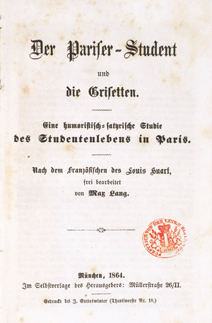 Lot 2054, Auction  126, Huart, Louis, Der Pariser-Student und die Grisetten