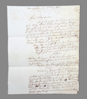 Lot 2521, Auction  126, Fouqué, Friedrich de la Motte, Brief an den Musikverleger A. M. Schlesinger. August 1821