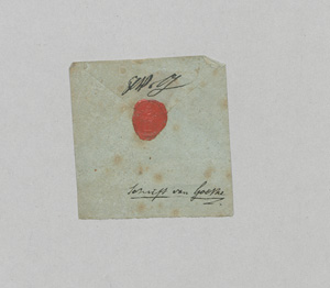 Lot 2525, Auction  126, Goethe, Johann Wolfgang von, Monogramm und Lacksiegel auf einem Umschlag-Fragment. 1810