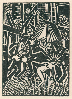 Lot 3309, Auction  126, Masereel, Frans, Idée. Sa naissance, sa vie, sa mort. Mit 83 Original-Holzschnitten. Paris 1920. - 800 sign. Exemplare