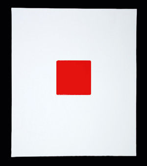 Lot 3380, Auction  126, Takeoka, Yuji, Rote Lack-Quadratfläche auf Papier