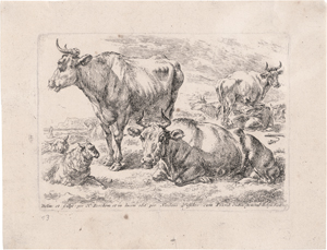 Lot 5501, Auction  126, Berchem, Nicolaes, Animalia: Vier Folgen mit Tieren